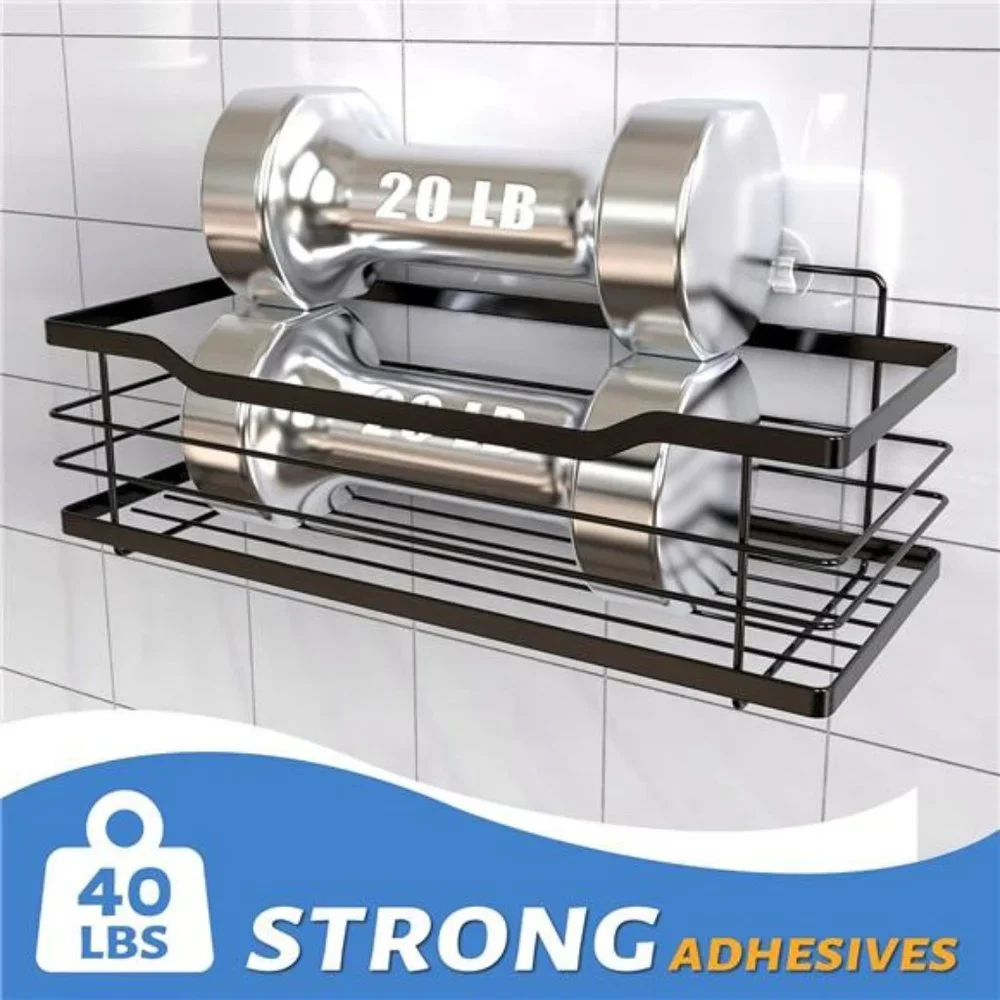 Shower Caddy 2 Pack Rustproof Shower Shelf Rack with 4 Hooks, Stainless Steel